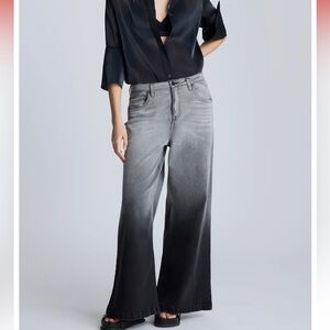 Kenneth Cole Gradient Black and Gray Wide Leg Jeans